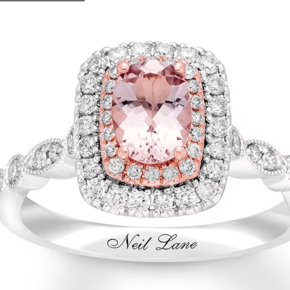 Neil lane morganite diamond engagement ring